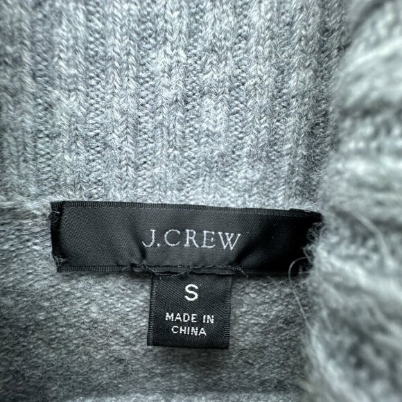 J Crew Sweater Womens Small Gray Pullover Turtleneck Merino Wool Alpaca Blend - Picture 9 of 14